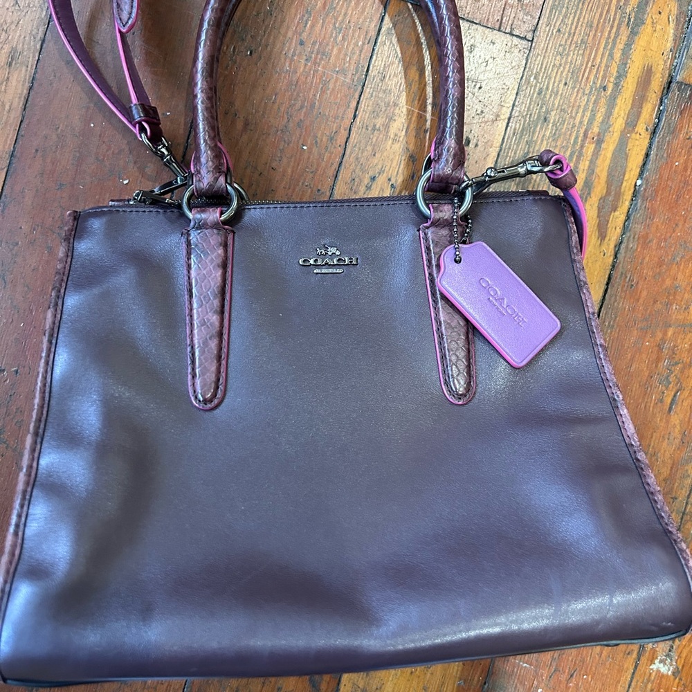 Coach Crosby Carryall* Oxblood and Exotic Leather Trim - Picture 7 of 16